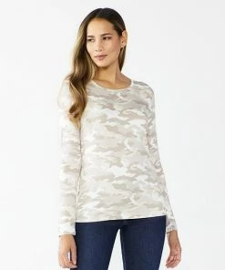 Women's Nine West Essential Soft-Spun Long Sleeve Crewneck Tee Black Animal -Nine West Shop unnamed file 217