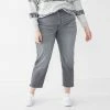 Plus Size Nine West Slimming High-Waisted Straight-Leg Crop Jeans Medium Wash