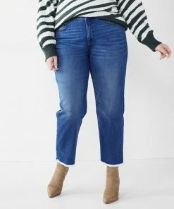 Plus Size Nine West Slimming High-Waisted Straight-Leg Crop Jeans Medium Wash 9 Plus Size Nine West Slimming High-Waisted Straight-Leg Crop Jeans Medium Wash -Nine West Shop unnamed file 2176