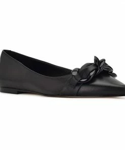 Nine West Buy Me Women's Leather Flats Black Leather
