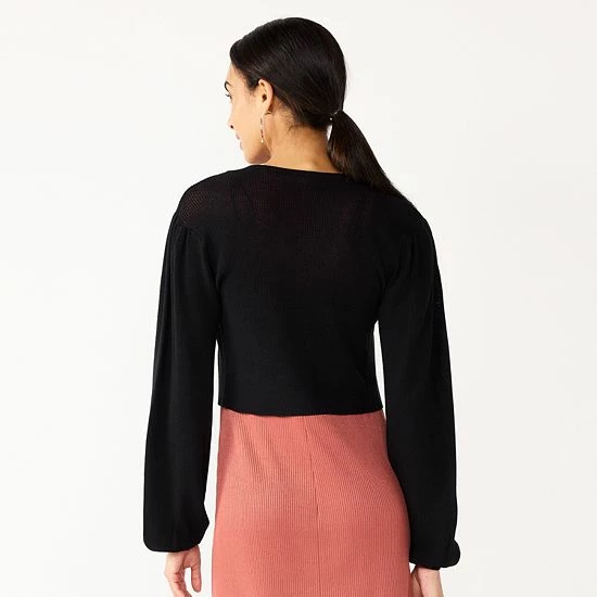 Women's Nine West Balloon Sleeve Open Front Cardigan Daisy Dew 2 Women's Nine West Balloon Sleeve Open Front Cardigan Daisy Dew - Image 2