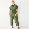 Plus Size Nine West Utility Jumpsuit Infantry Olive