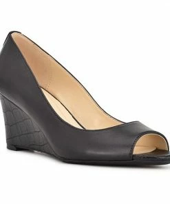 Nine West Cape 9x9 Women's Leather Wedge Heels Black 12 Nine West Cape 9x9 Women's Leather Wedge Heels Black -Nine West Shop unnamed file 2236