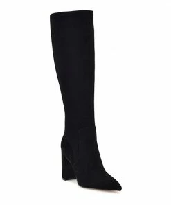Nine West Danee Women's Suede Knee-High Boots Black Suede