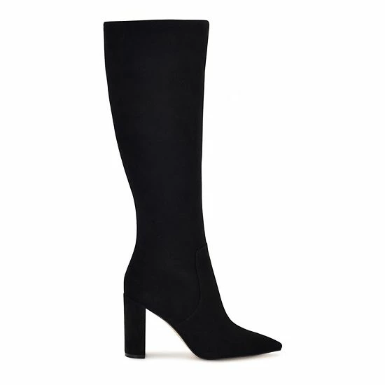 Nine West Danee Women's Suede Knee-High Boots Black Suede 2 Nine West Danee Women's Suede Knee-High Boots Black Suede - Image 2