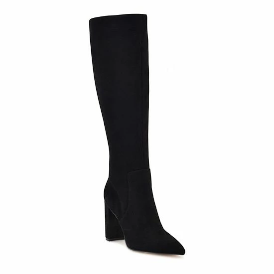 Nine West Danee Women's Suede Knee-High Boots Black Suede 6 Nine West Danee Women's Suede Knee-High Boots Black Suede - Image 6