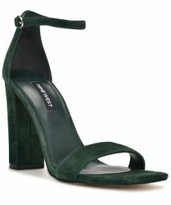 Nine West Marrie Women's Suede Dress Sandals Hunter Green Suede -Nine West Shop unnamed file 2334