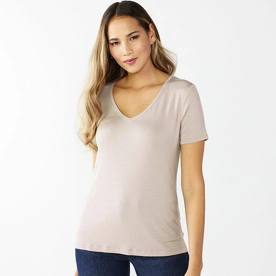 Petite Nine West Essential Short Sleeve V-Neck Tee Yellow Stripe 9 Petite Nine West Essential Short Sleeve V-Neck Tee Yellow Stripe - Image 9