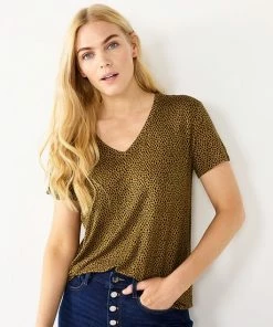 Petite Nine West Essential Short Sleeve V-Neck Tee Yellow Stripe 36 Petite Nine West Essential Short Sleeve V-Neck Tee Yellow Stripe -Nine West Shop unnamed file 2371