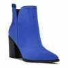 Nine West Birds Women's Suede Ankle Boots Blue Suede