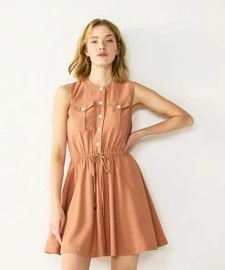Women's Nine West Fit & Flare Sleeveless Utility Dress Mocha Frosting 10 Women's Nine West Fit & Flare Sleeveless Utility Dress Mocha Frosting -Nine West Shop unnamed file 2420