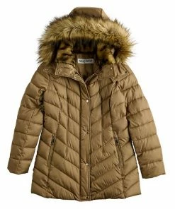 Women's Nine West Faux-Fur Hood Puffer Jacket Beige Khaki -Nine West Shop unnamed file 2493