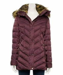 Women's Nine West Faux-Fur Hood Puffer Jacket Beige Khaki -Nine West Shop unnamed file 2496