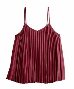 Women's Nine West Pleated V-Neck Tank Vintage Wine -Nine West Shop unnamed file 2523