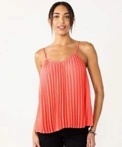 Women's Nine West Pleated V-Neck Tank Vintage Wine -Nine West Shop unnamed file 2525