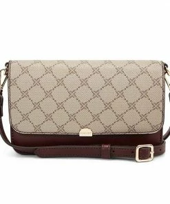 Nine West Park Slope Phone Wallet On A String Brown Black Logo