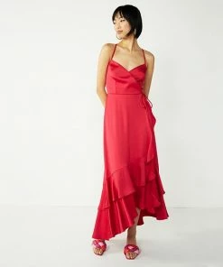 Women's Nine West Strappy Wrap Ruffle Dress Limassol Sunset -Nine West Shop unnamed file 2596