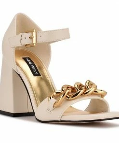 Nine West Jerri Women's Chain Link Dress Sandals Chic Cream -Nine West Shop unnamed file 2613
