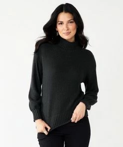 Women's Nine West Mockneck Balloon Sleeve Sweater Light Fudge Animal -Nine West Shop unnamed file 263