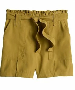 Women's Nine West High-Waisted Paperbag Utility Shorts Infantry Olive -Nine West Shop unnamed file 2636