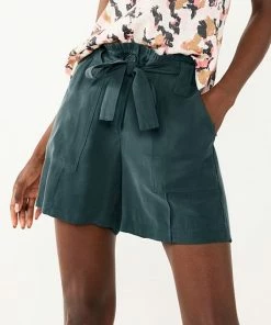 Women's Nine West High-Waisted Paperbag Utility Shorts Infantry Olive -Nine West Shop unnamed file 2638