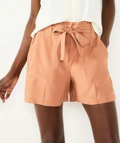 Women's Nine West High-Waisted Paperbag Utility Shorts Infantry Olive -Nine West Shop unnamed file 2640