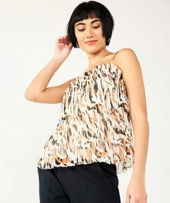 Women's Nine West Pleated Smocked Tank Black -Nine West Shop unnamed file 2653