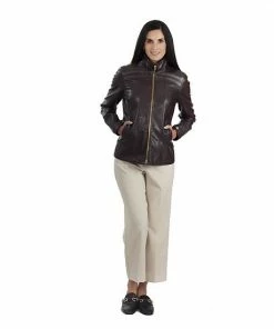 Women's Nine West Classic Faux-Leather Biker Jacket Brown -Nine West Shop unnamed file 2668