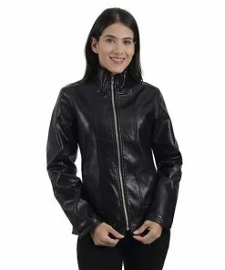 Women's Nine West Classic Faux-Leather Biker Jacket Brown -Nine West Shop unnamed file 2670