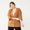 Plus Size Nine West Drop Shoulder Blouson Sleeve Cardigan Marine Coral