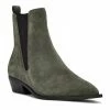 Nine West Danzy Women's Suede Chelsea Boots Dark Green Suede