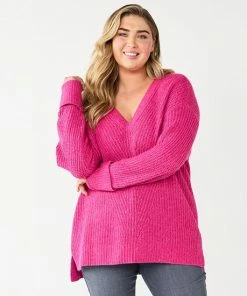 Plus Size Nine West V-Neck Stitch Front Tunic Mineral Black -Nine West Shop unnamed file 27