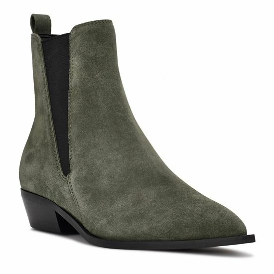 Nine West Danzy Women's Suede Chelsea Boots Dark Green Suede 4 Nine West Danzy Women's Suede Chelsea Boots Dark Green Suede - Image 4