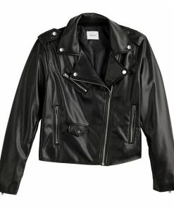 Women's Nine West Faux-Leather Moto Jacket Mineral Black -Nine West Shop unnamed file 272