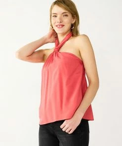 Women's Nine West Knot Halter Blouse Black Zebra -Nine West Shop unnamed file 2736