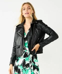 Women's Nine West Faux-Leather Moto Jacket Mineral Black -Nine West Shop unnamed file 274
