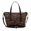 Nine West Yorkville Mini Tote Crossbody Bag Black Saddle Tan