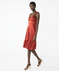 Women's Nine West Strappy Empire Midi Dress Marsala Flower