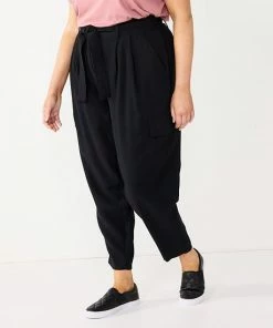 Plus Size Nine West High-Waisted Tapered Pants Storm Surge -Nine West Shop unnamed file 2781