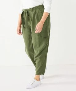 Plus Size Nine West High-Waisted Tapered Pants Storm Surge -Nine West Shop unnamed file 2783