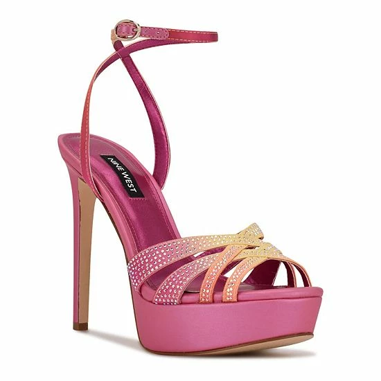 Nine West Go Big Women's Platform Dress Sandals Silver 9 Nine West Go Big Women's Platform Dress Sandals Silver - Image 9