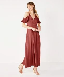 Women's Nine West Flounce Cold-Shoulder Maxi Dress Cruz Coral 10 Women's Nine West Flounce Cold-Shoulder Maxi Dress Cruz Coral -Nine West Shop unnamed file 2847