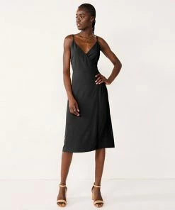 Women's Nine West Strappy Wrap Midi Dress Tossed Palms Black -Nine West Shop unnamed file 2878