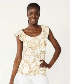 Women's Nine West Tiered Flutter Sleeveless Top Sergio Olive -Nine West Shop unnamed file 2885