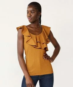 Women's Nine West Tiered Flutter Sleeveless Top Sergio Olive -Nine West Shop unnamed file 2887