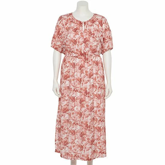 Plus Size Nine West Puff-Sleeve Chiffon Maxi Dress Yellow Floral Camo 4 Plus Size Nine West Puff-Sleeve Chiffon Maxi Dress Yellow Floral Camo - Image 4