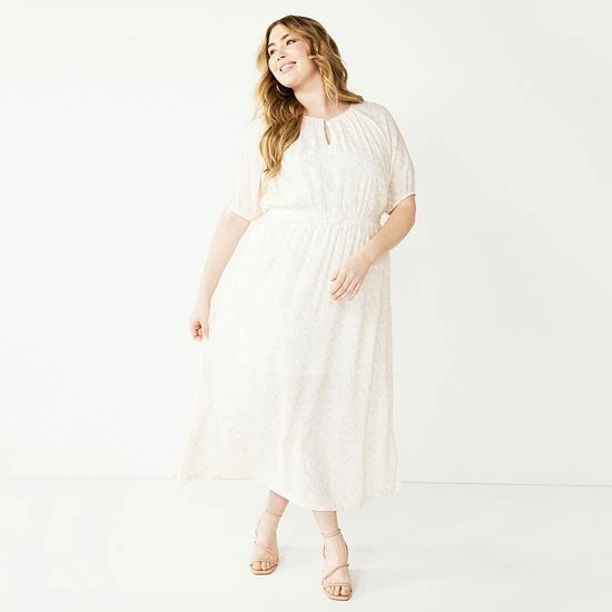 Plus Size Nine West Puff-Sleeve Chiffon Maxi Dress Yellow Floral Camo 6 Plus Size Nine West Puff-Sleeve Chiffon Maxi Dress Yellow Floral Camo - Image 6