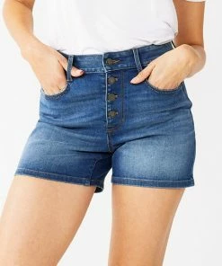 Women's Nine West Slimming Button Front High-Waisted Shorts White Knight -Nine West Shop unnamed file 2897