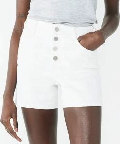Women's Nine West Slimming Button Front High-Waisted Shorts White Knight -Nine West Shop unnamed file 2901