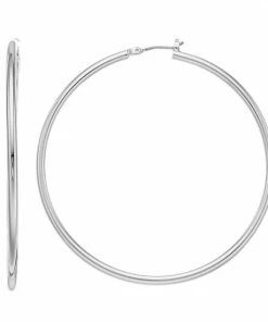 Nine West Large Hoop Earrings Gold Tone